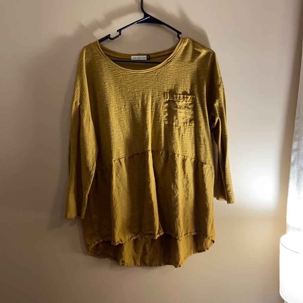 mustard yellow blouse